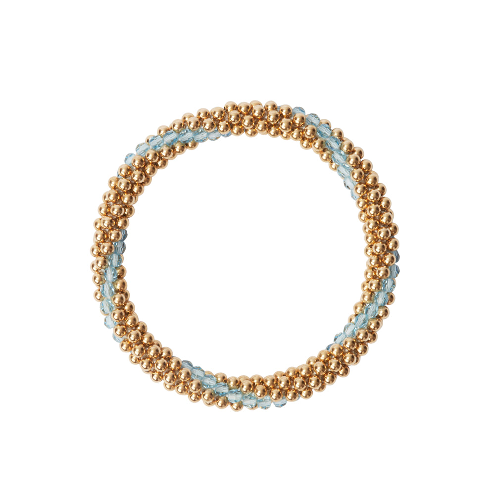 14 Kt Gold filled bracelet with Aqua Marine Line Design Bracelet