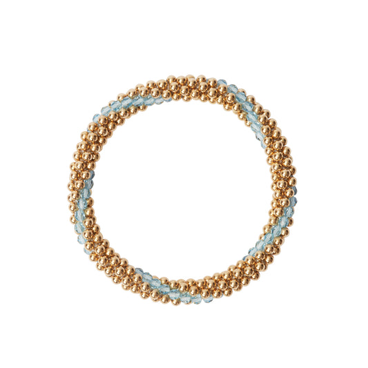 14 Kt Gold filled bracelet with Aqua Marine Line Design Bracelet