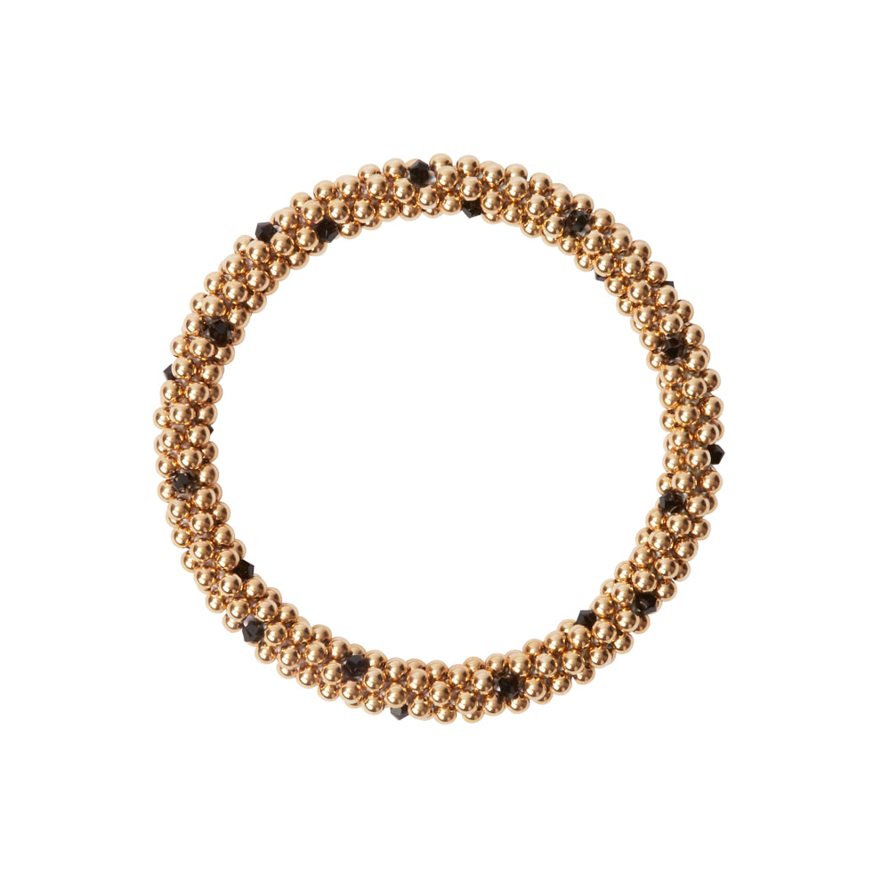 14 Kt gold filled beaded bracelet with Indigo Blue Dot Design Bracelet