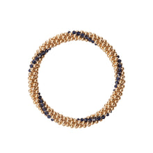 Load image into Gallery viewer, 14 Kt Gold filled beaded bracelet with Indigo Blue Line Design Bracelet
