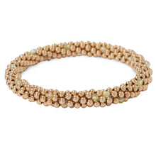 Load image into Gallery viewer, 14 Kt gold filled beaded bracelet with Jonquil Swarovski crystals in a dot design
