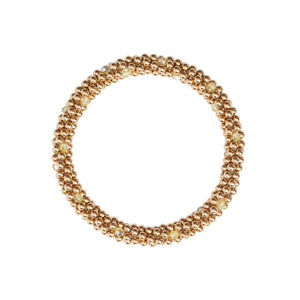 14 Kt Gold filled bracelet with Jonquil Swarovski crystals in a dot Design 