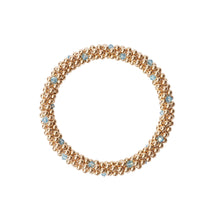 Load image into Gallery viewer, 14 KT Gold bracelet with Aqua Marine Dot Design Bracelet 
