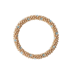 14 KT Gold bracelet with Aqua Marine Dot Design Bracelet 