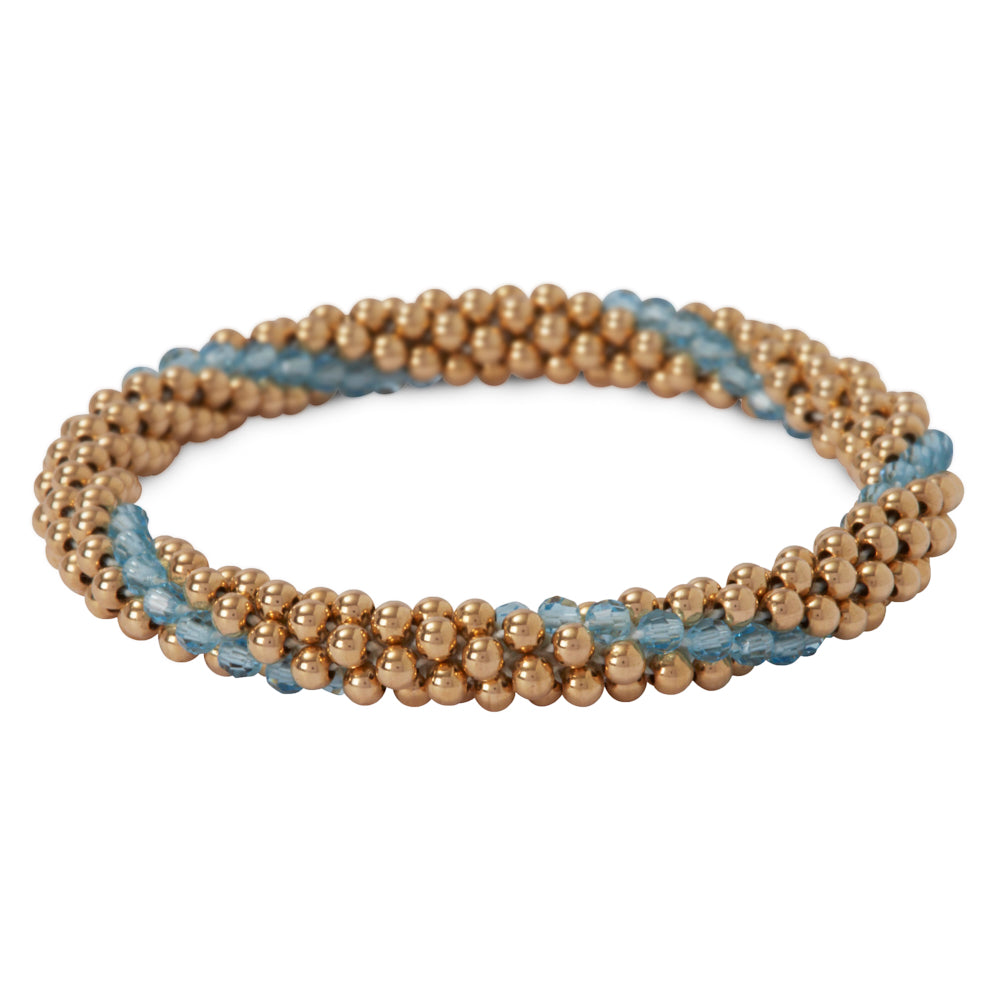 14 Kt Gold filled bracelet with Aqua Marine Line Design Bracelet 