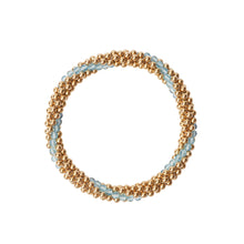 Load image into Gallery viewer, 14 Kt Gold filled bracelet with Aqua Marine Line Design Bracelet 

