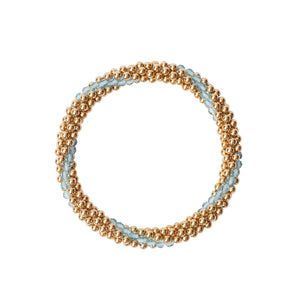 14 Kt Gold filled bracelet with Aqua Marine Line Design Bracelet 