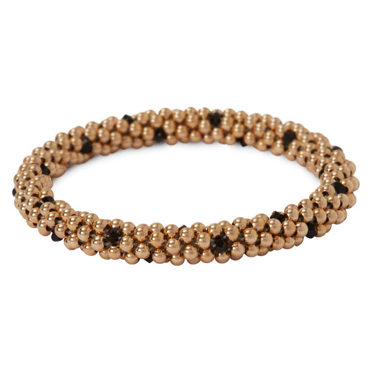 14 Kt gold filled beaded bracelet  with Indigo Blue Dot Design Bracelet