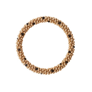 14 Kt gold filled beaded bracelet  with Indigo Blue Dot Design Bracelet