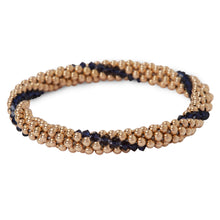 Load image into Gallery viewer, Our 14 Kt Gold-Filled, beaded, stackable bracelet with Indigo Blue Line Design Bracelet
