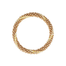 Load image into Gallery viewer, 14 Kt gold filled beaded bracelet with Jonquil Swarovski crystals in a line design
