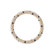 Load image into Gallery viewer, Sterling silver beaded bracelet with Indigo Blue Swarovski crystals in a dot design
